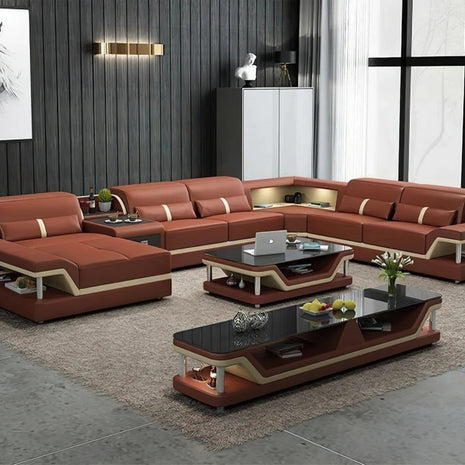 Glamorous LED Sectional Leather Sofa / Ruchi