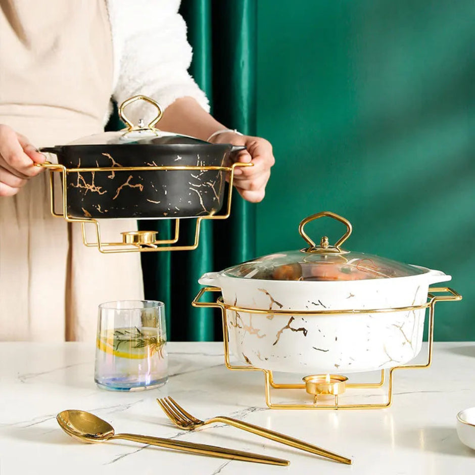 Marble Pattern Ceramic Serveware / Ruchi