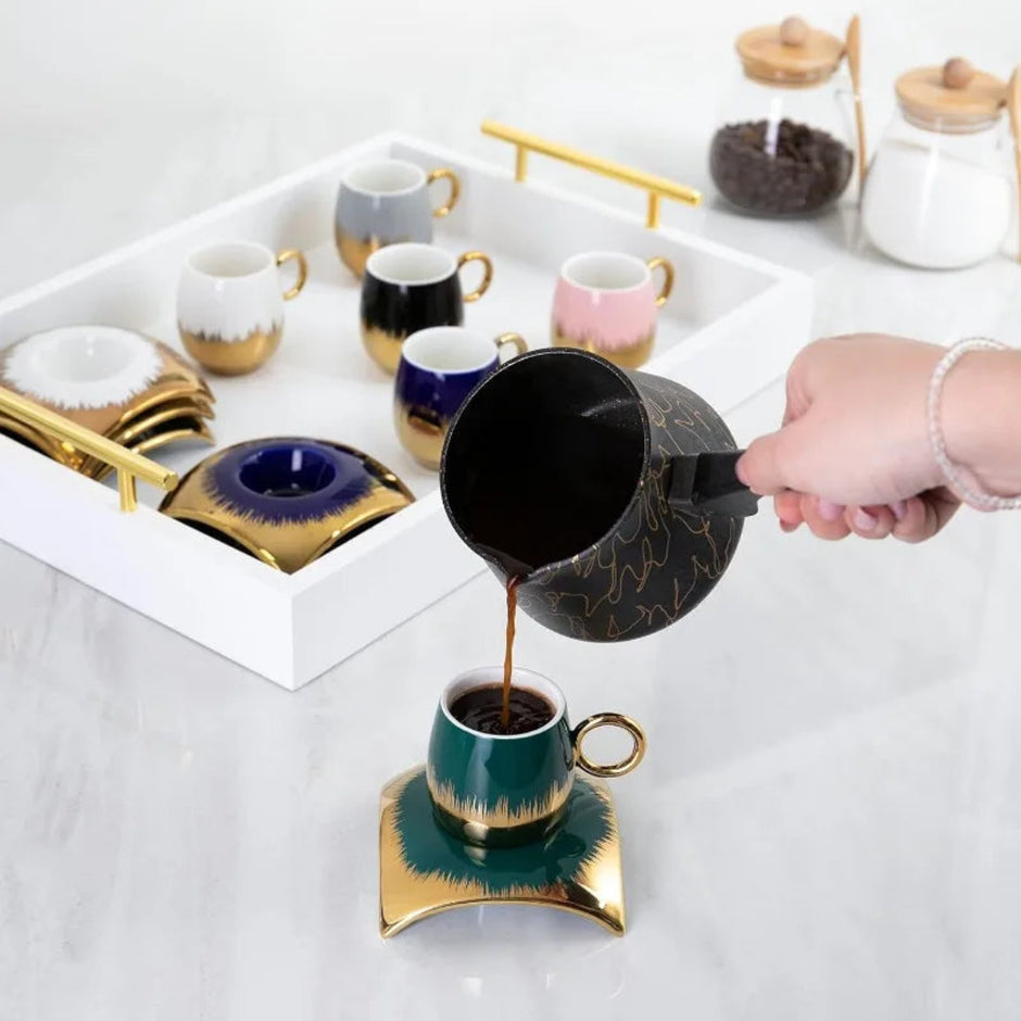 6 Pcs Ceramic Cup & Saucer Set / Ruchi