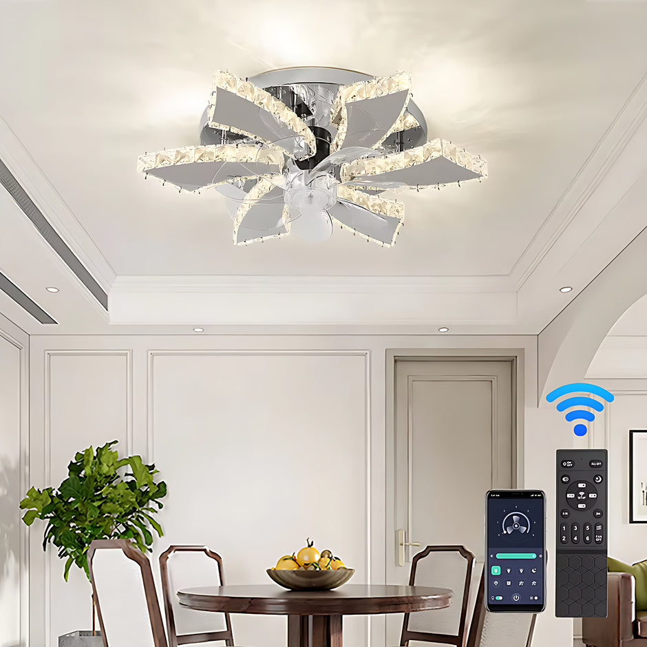 Modern Remote Control Ceiling Fan With LED Light / Ruchi