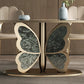 Butterfly Design Marble Dining Table Set