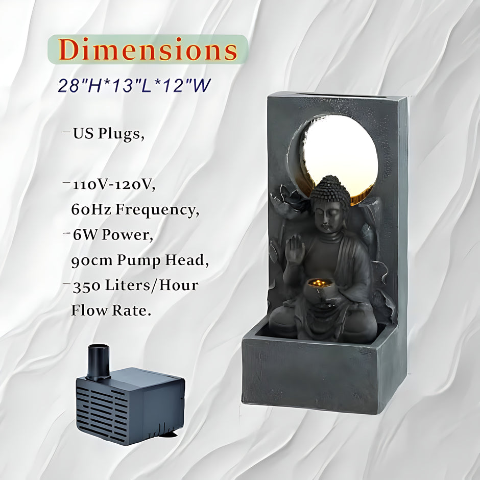 28'' Resin LED Buddha Waterfall Outdoor Fountain / Ruchi