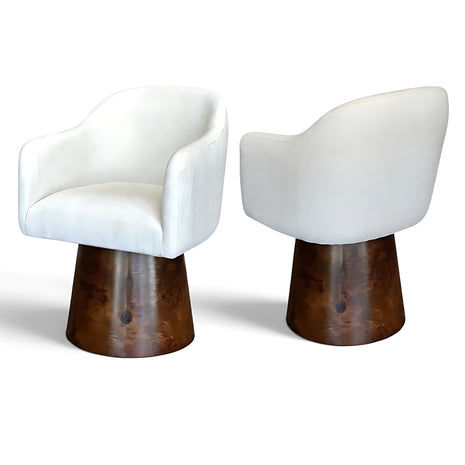 Set Of 2  Piece Chenille Fabric Wooden Chairs Set / Ruchi