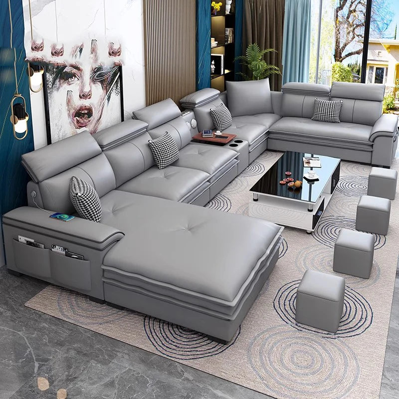 Relaxing U-Shaped Leather Sectional Sofa / Ruchi