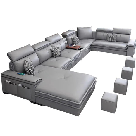 Relaxing U-Shaped Leather Sectional Sofa / Ruchi