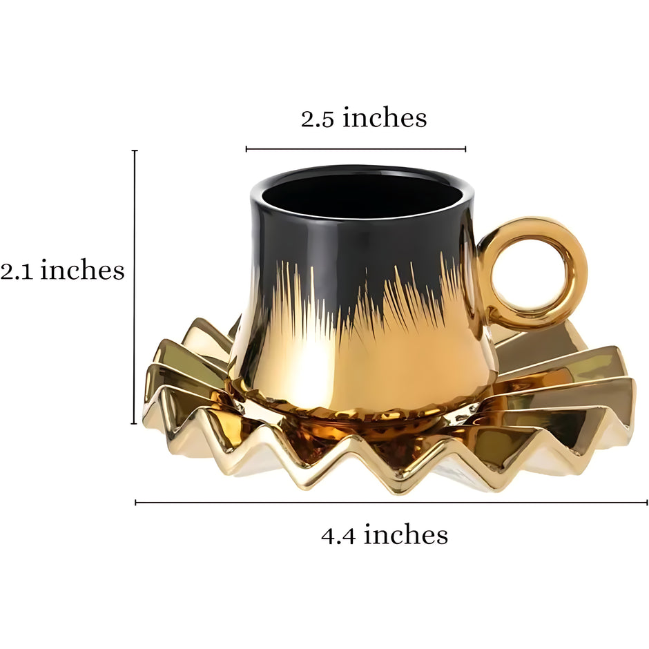 6 Pcs Ceramic Cup & Saucer Set / Ruchi