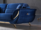 Classic Velvet Fabric Sofa Set Of 3 / Ruchi