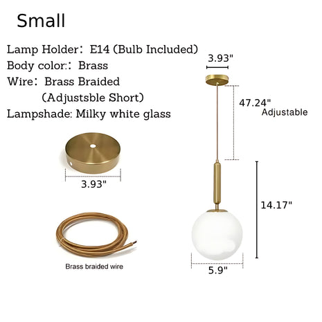 Round Glass Hanging Pendant Light / Ruchi