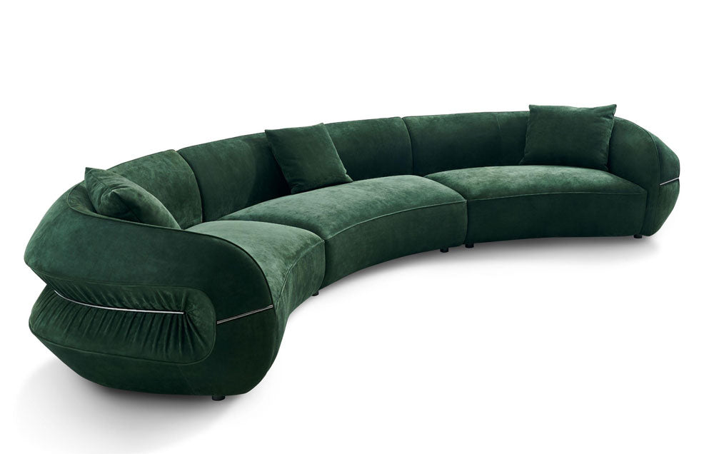 Modern Curved Velvet Sectional Sofa