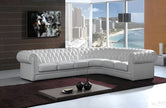 Button Tufted L-Shape Leather Sectional Sofa / Ruchi