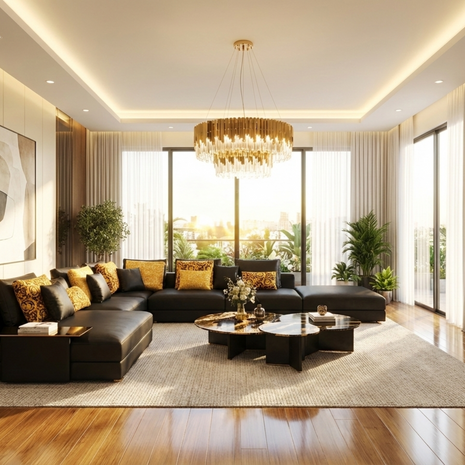 Spacious Leather Modular Sectional Sofa With Chaise / Ruchi