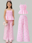 Striped Polyester Halter Top And Pant Set For Girls / Ruchi