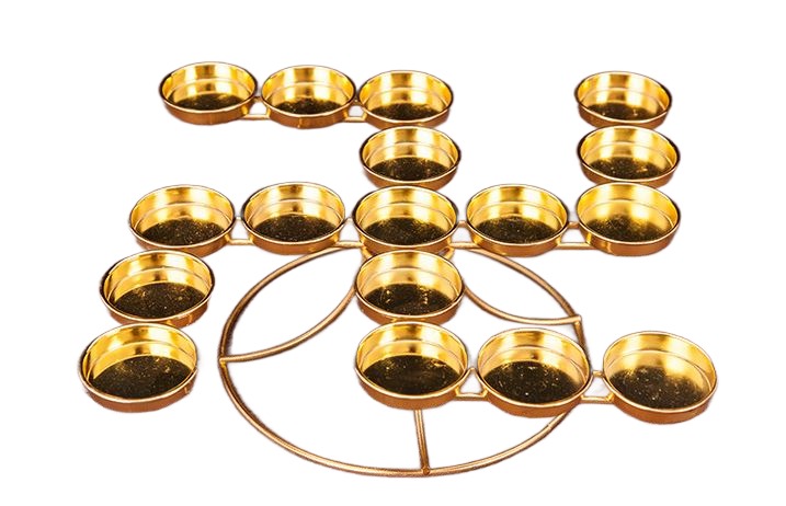 Exquisite Lotus Pattern Golden Candle Holders / Ruchi