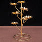 Exquisite Lotus Pattern Golden Candle Holders / Ruchi