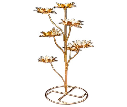 Exquisite Lotus Pattern Golden Candle Holders / Ruchi