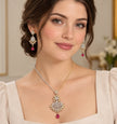 Traditional Teardrop Ruby Stone Necklace Set / Ruchi