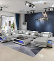 U-Shaped LED Leather Sectional Sofa With Chaise / Ruchi