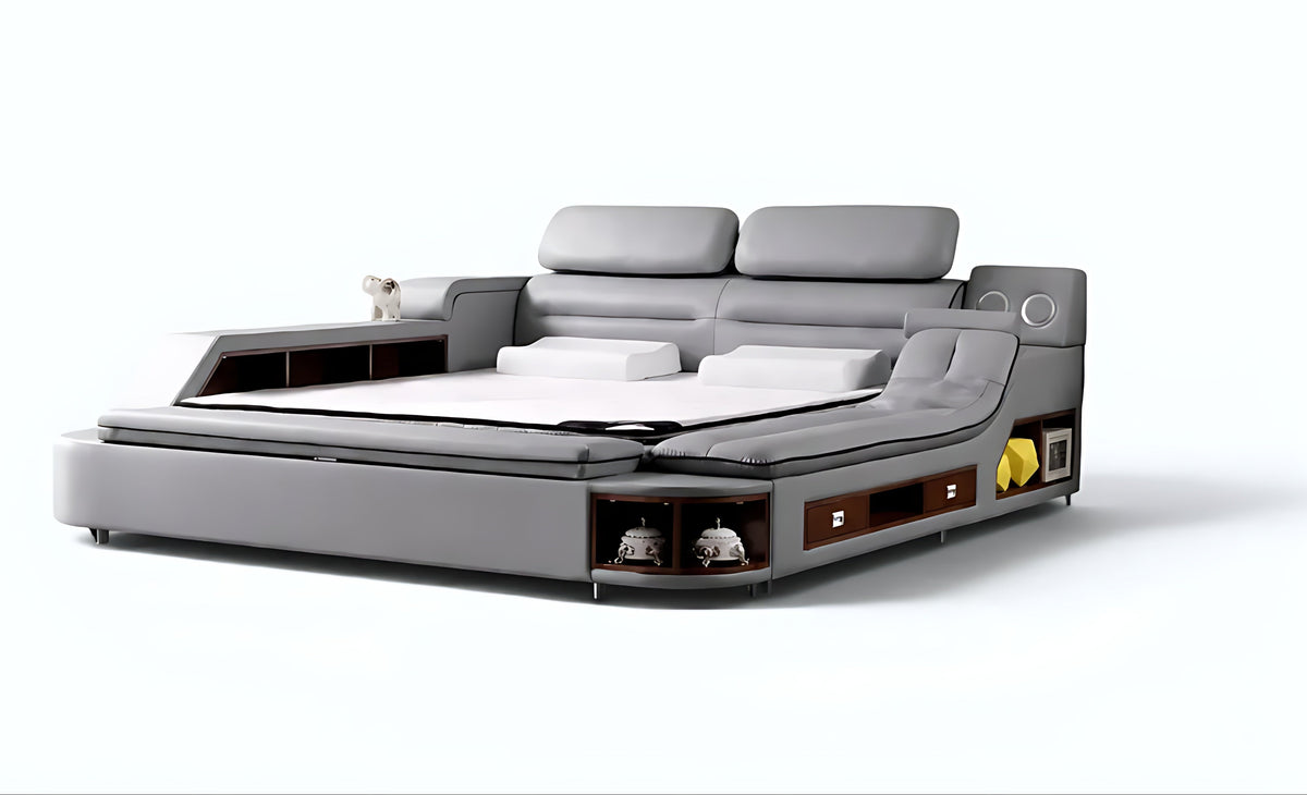 Ultimate Leather Upholstery Multifunctional Smart Bed / Ruchi