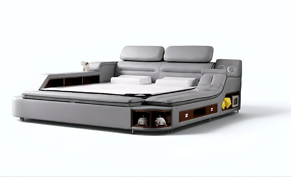 Ultimate Leather Upholstery Multifunctional Smart Bed / Ruchi