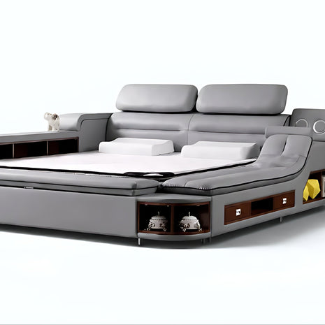 Ultimate Leather Upholstery Multifunctional Smart Bed / Ruchi
