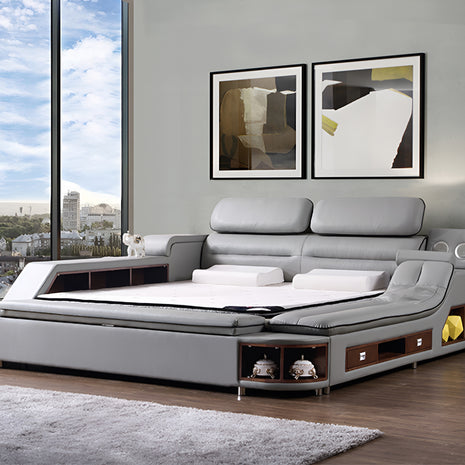 Ultimate Leather Upholstery Multifunctional Smart Bed / Ruchi