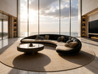 Modern Curved Leather Sofa / Ruchi