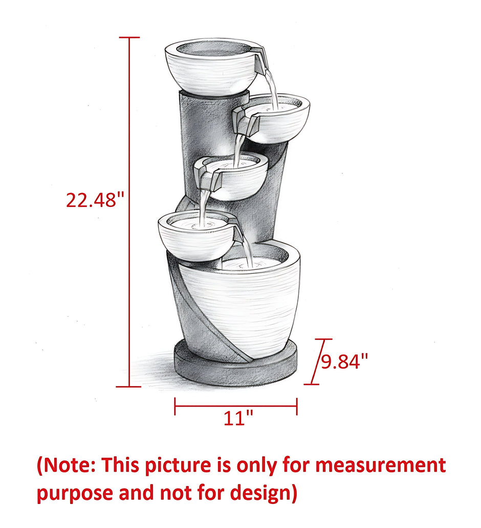 5-Tier Indoor/Outdoor LED Polyresin Water Fountain / Ruchi