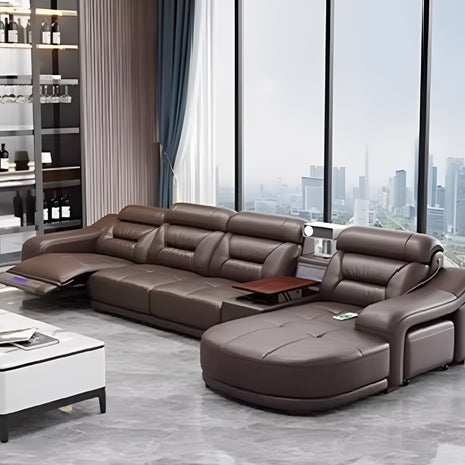 Comfy Electric Reclining Leather Sofa
