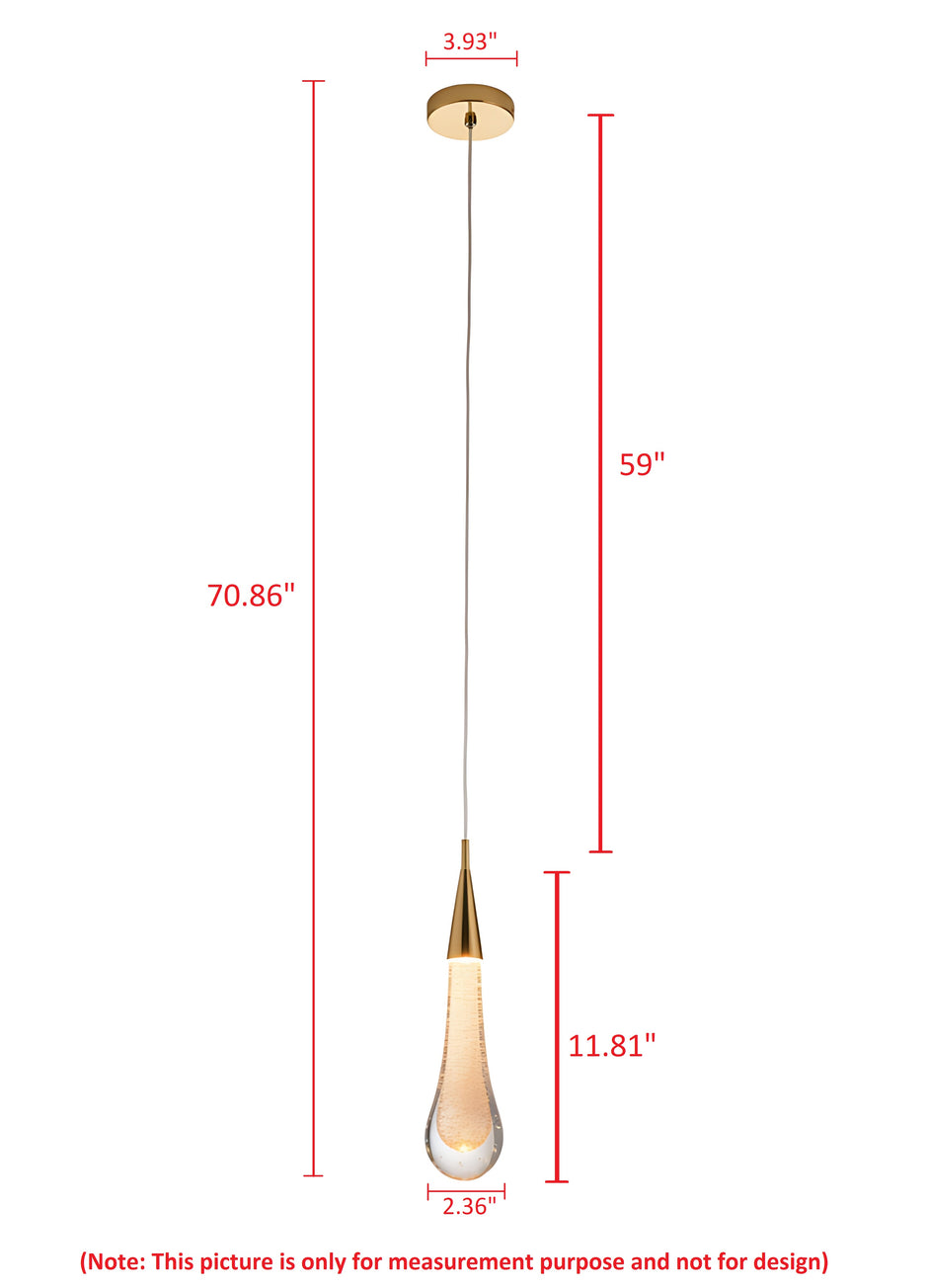Crystal Raindrop Modern LED Pendant Light / Ruchi