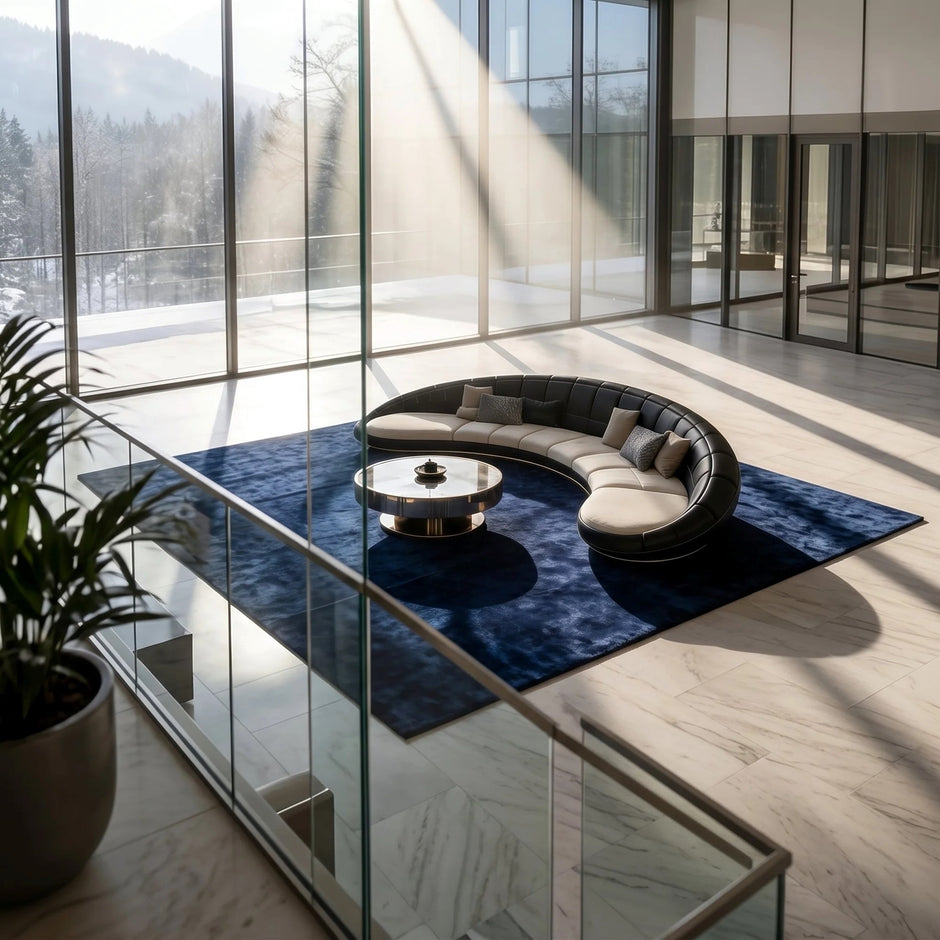Modern Curved Leather Sofa / Ruchi