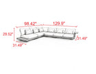 Modern Outdoor L-Shaped Wooden Sectional Sofa (Category Not Available)