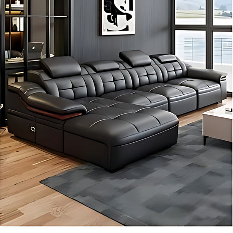 Modern L-Shaped Leather Sectional Sofa With Chaise / Ruchi