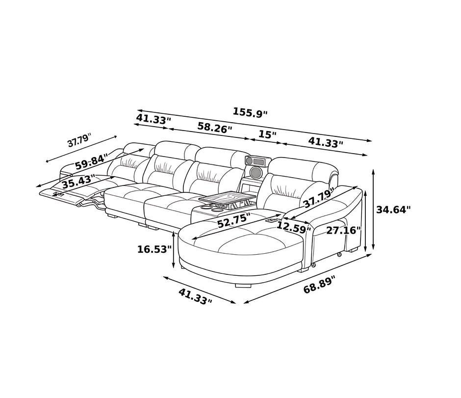 Comfy Electric Reclining Leather Sofa