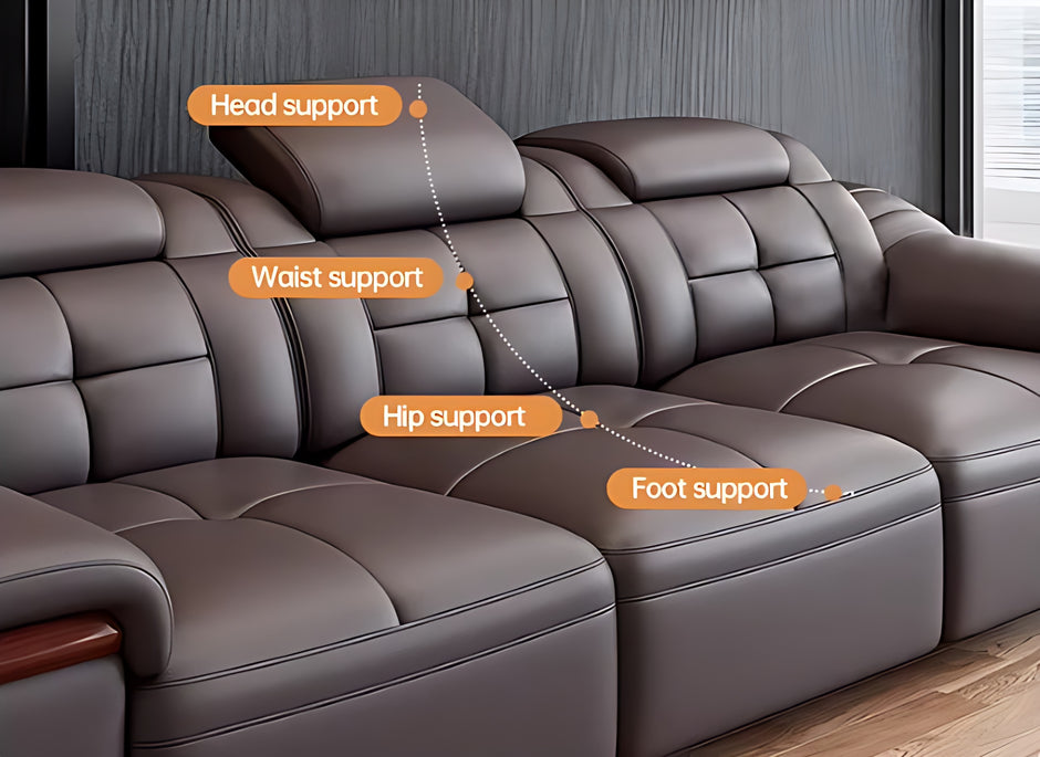 Modern L-Shaped Leather Sectional Sofa With Chaise / Ruchi