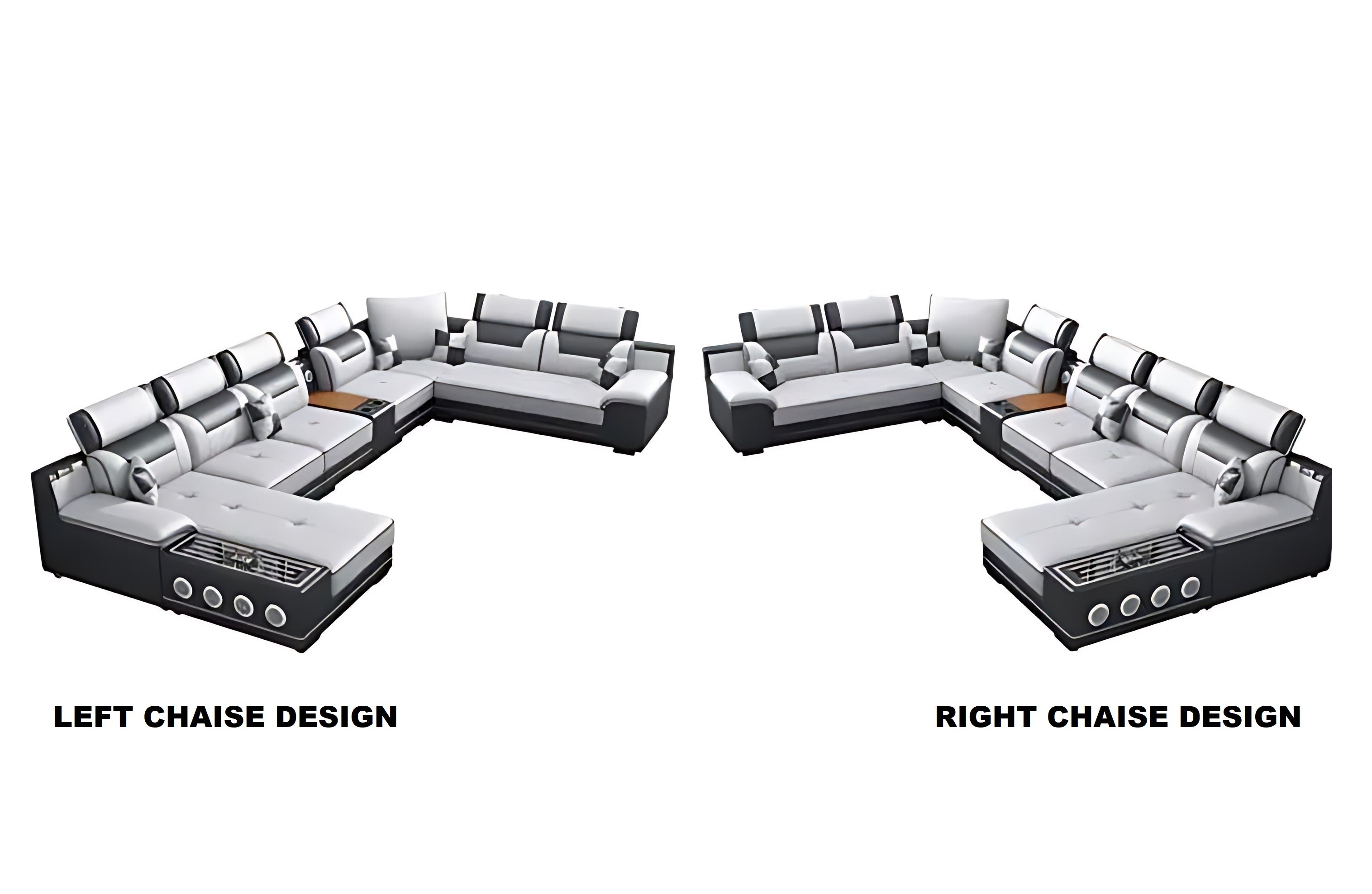 Multifunctional U-Shaped Leather Sectional Sofa