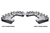 Multifunctional U-Shaped Leather Sectional Sofa