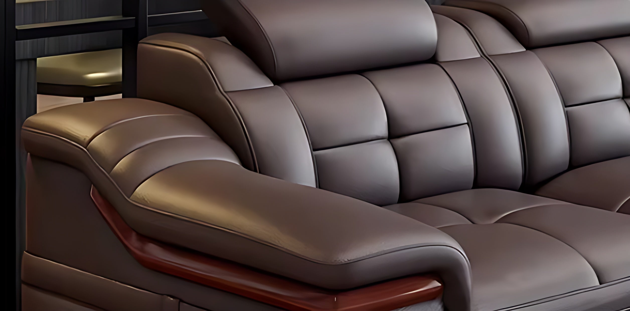 Modern L-Shaped Leather Sectional Sofa With Chaise