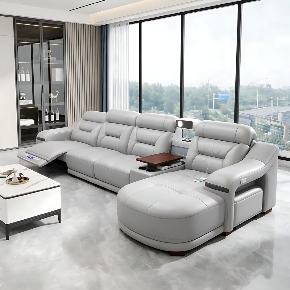 Comfy Electric Reclining Leather Sofa