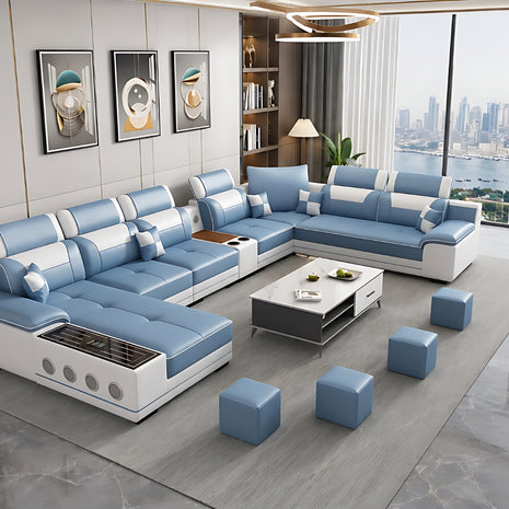 Multifunctional U-Shaped Leather Sectional Sofa / Ruchi