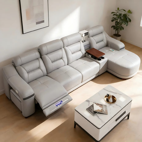 Comfy Electric Reclining Leather Sofa