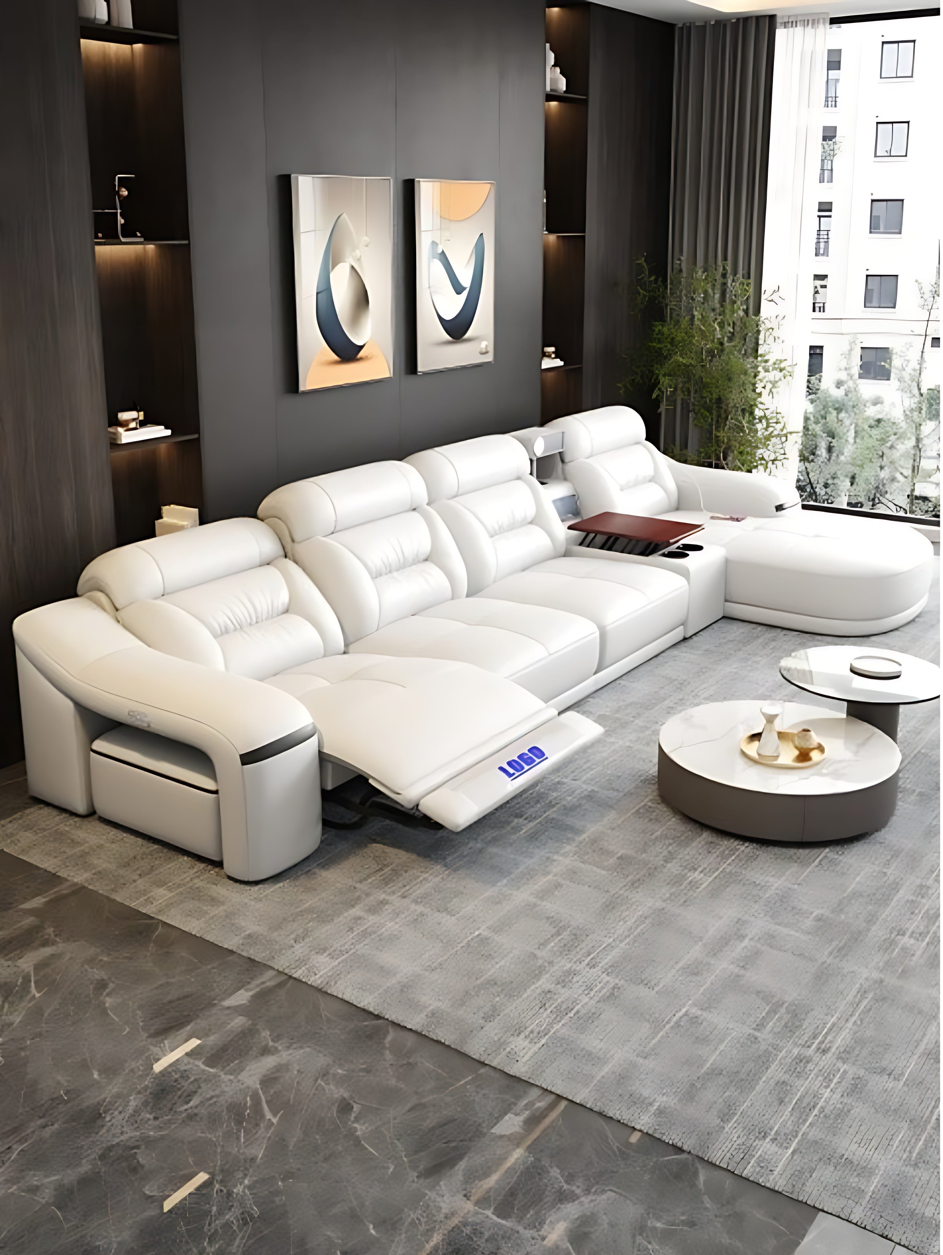 Comfy Electric Reclining Leather Sofa