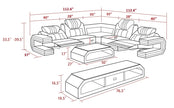 Power Reclining LED Leather Sectional Sofa
