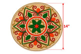 Handcrafted Multicolor Floral Beaded Round Placemat / Ruchi