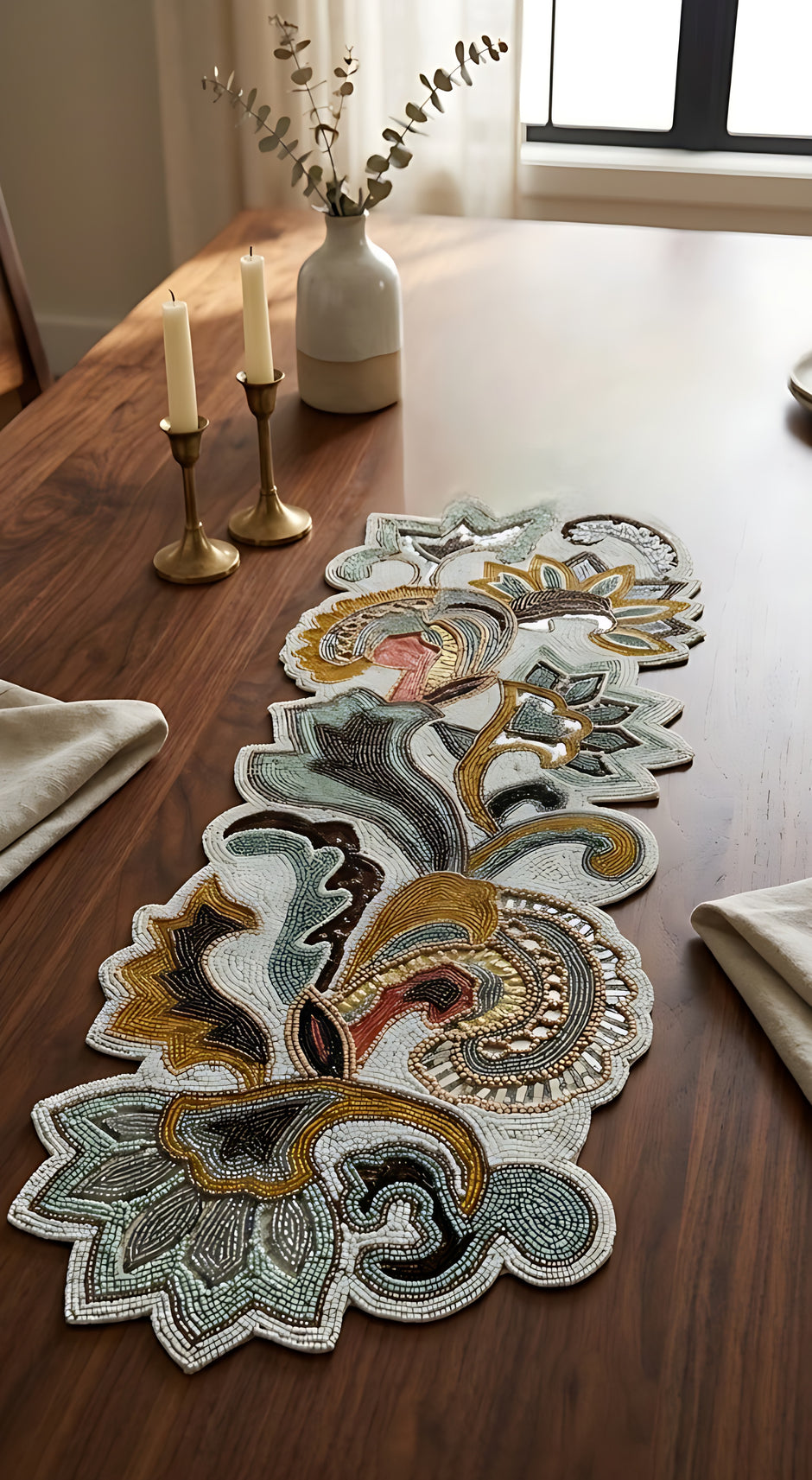 Vibrant Multicolored Handmade Table Runner / Ruchi