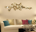 Wavy Lines Golden Metal Wall Hanging / Ruchi
