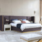 Luxurious U Shaped Headboard Velvet Upholstered Bed / Ruchi