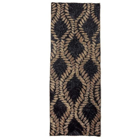 Gold Black Beaded Table Runner / Ruchi