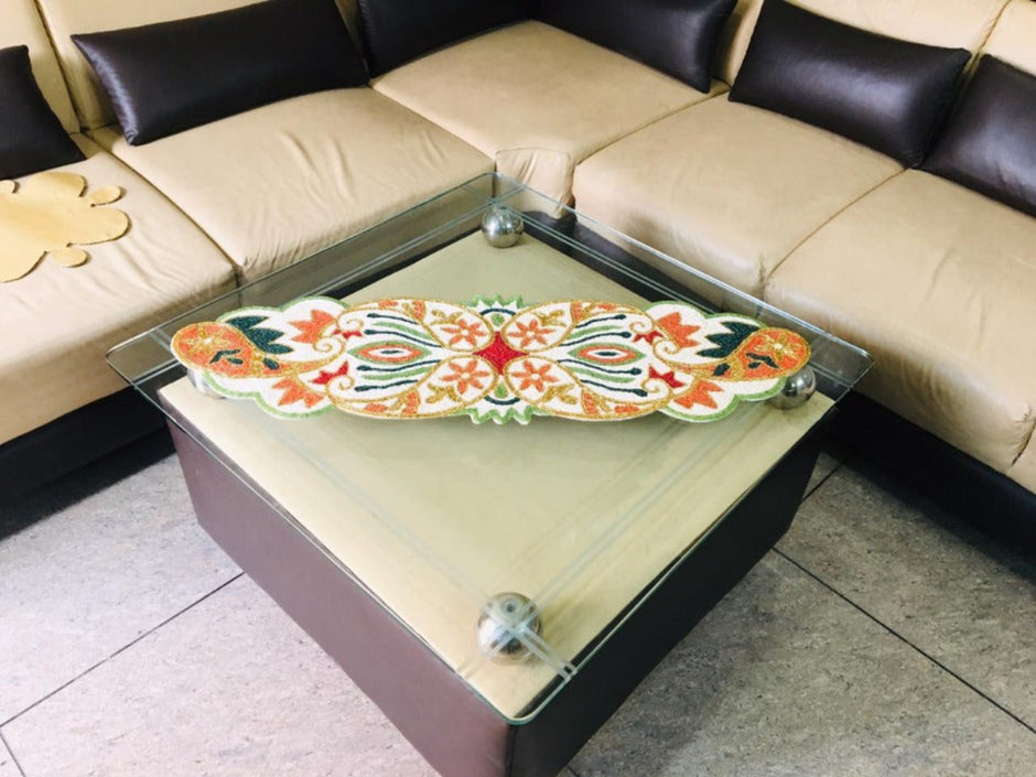 Handmade Paisley Beaded Table Runner/ Ruchi