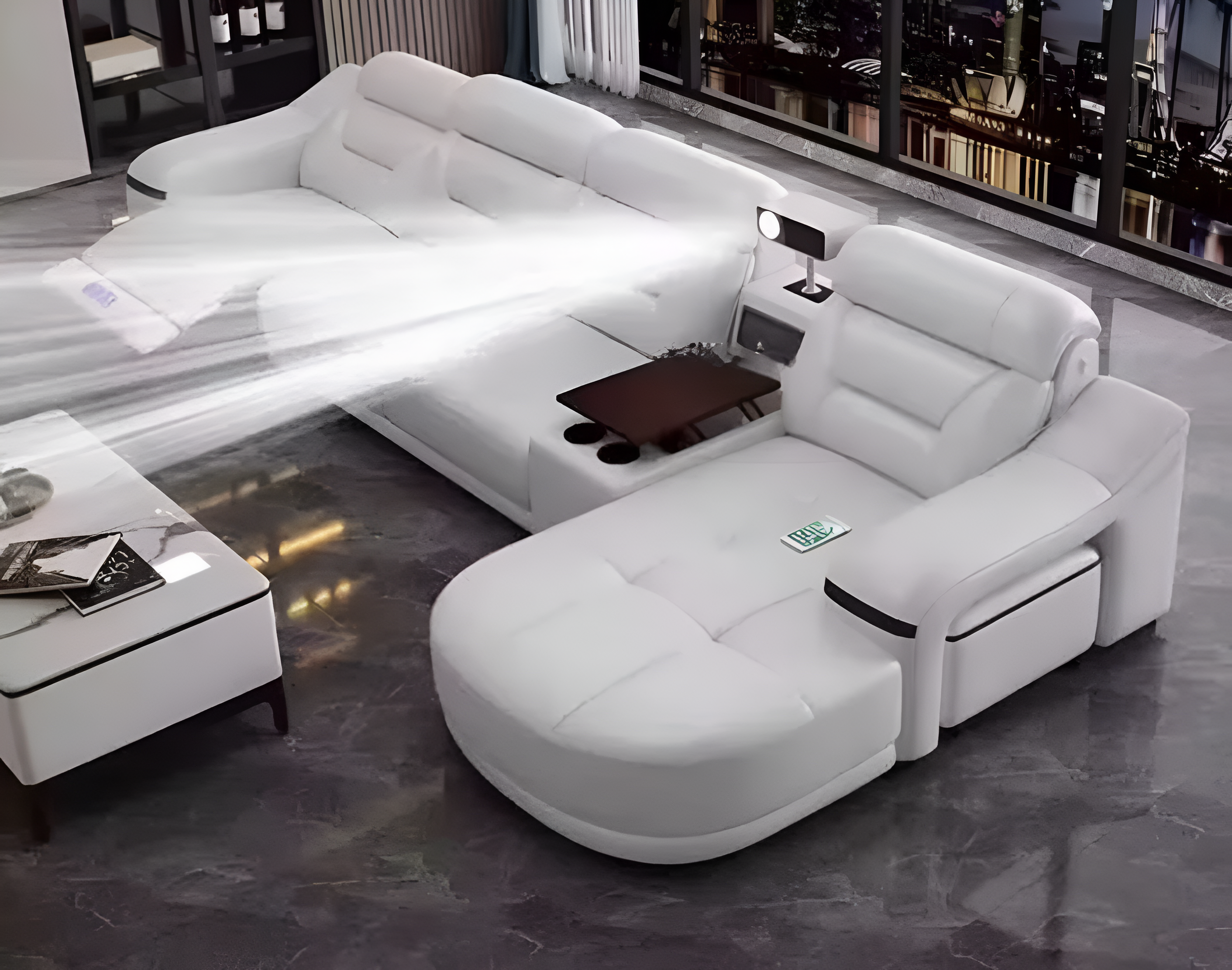 Comfy Electric Reclining Leather Sofa / Ruchi
