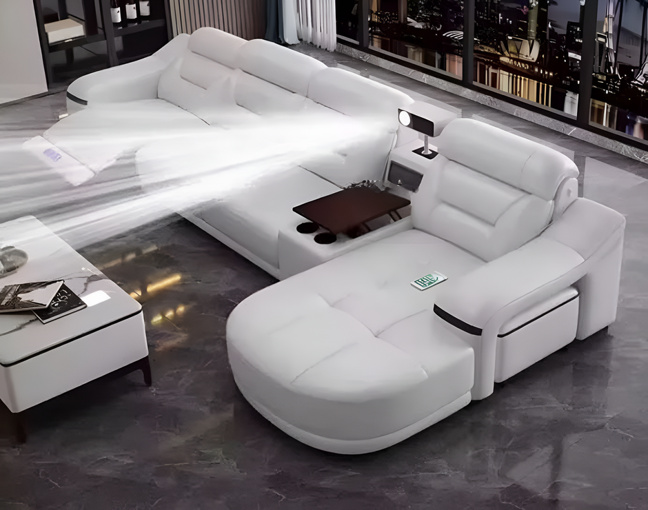 Comfy Electric Reclining Leather Sofa / Ruchi